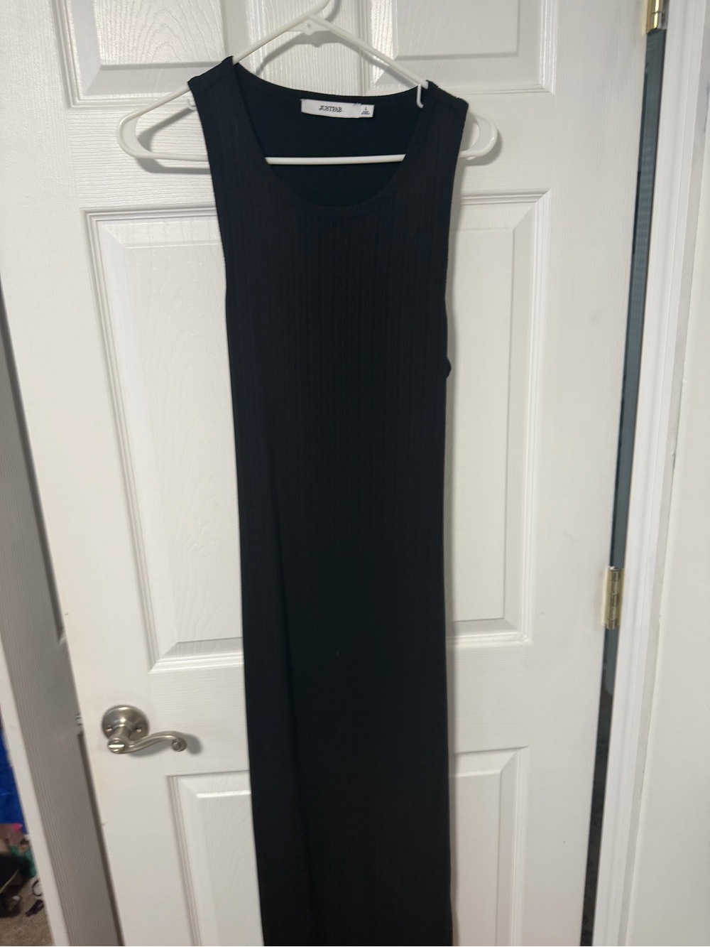 JustFab Black Ribbed Tank Maxi Dress